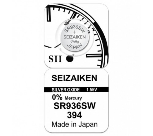 Батарейка SEIZAIKEN 394 (SR936SW) Silver Oxide 1.55V  (1/10/100)