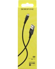 Кабель  USB - 8-pin Borofone BX 20 1.0 m,2.0A Black,коробочка Ткань..