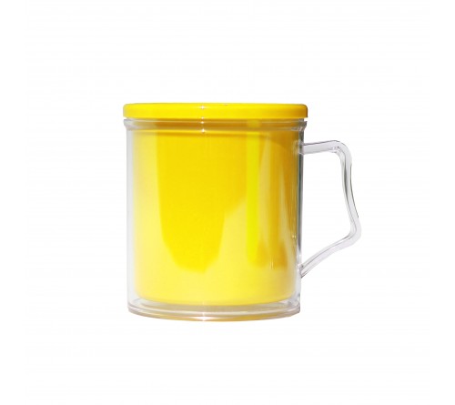 Кружка пластиковая  Желтая под полиграфическую вставку