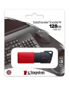 USB Флеш-Драйв128Gb  Kingston  DT Exodia M USB 3.2 Black-Red Сдвижной колпа..