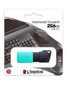 USB Флеш-Драйв256Gb  Kingston  DT Exodia M USB 3.2 Black-Green Сдвижной кол..