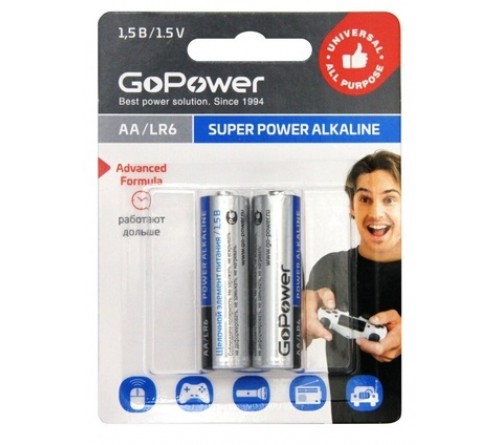 Батарейка GoPower          LR6  Alkaline  (  2BL)(24)(480)