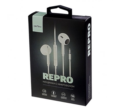 Гарнитура Perfeo  REPRO                   (EarPods Pro)            (20) Стерео White (PF_B4184)