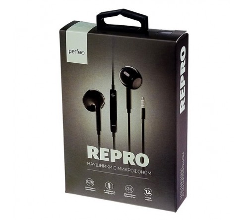 Гарнитура Perfeo  REPRO                   (EarPods Pro)            (20) Стерео Black (PF_B4185)