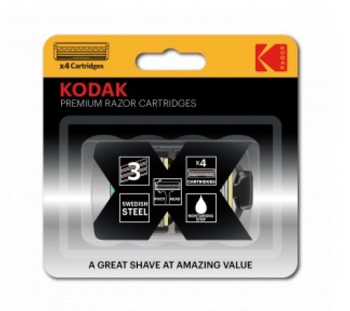 Сменные кассеты для бритья Kodak Premium Razor 3 лезвия 4 штуки (96) (30425125-RU1)