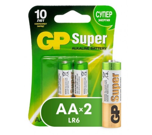Батарейка GP SUPER       LR6  Alkaline  (  2BL)(20)(160) 