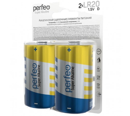 Батарейка PERFEO           LR-20  (2BL)(20) 1.5V