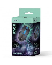 Мышь Perfeo  Face                          (USB, 1000dpi,Optical) Black Игр..