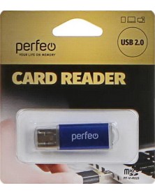 USB-картридер  Perfeo (PF-VI-R025 Blue)    MicroSD Blue..