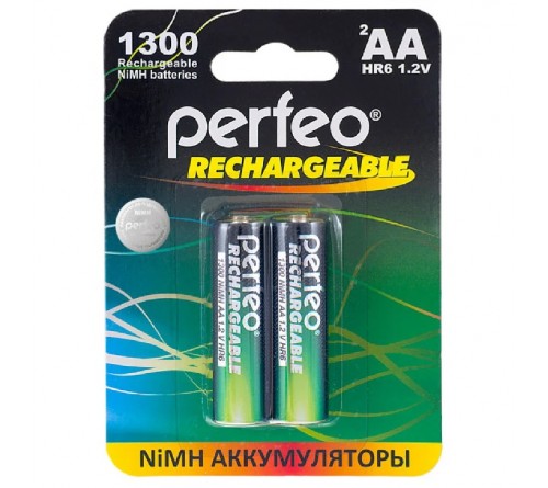 Аккумулятор PERFEO      R6 AA BL2 NI-MH 1300mAh  1.2v (2/20)