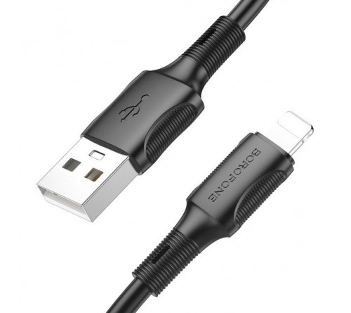 Кабель  USB - 8-pin Borofone BX 80 1.0 m,2.4A Black,коробочка Пластик