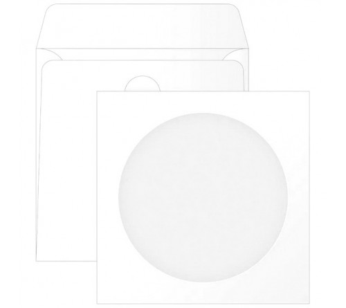 Конверты под диски бумажные с прозрачным окном               (100)(1000)