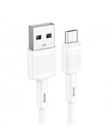 Кабель  USB - MicroUSB Hoco X 83 1.0 m,2.4A, White,коробочка Силикон..