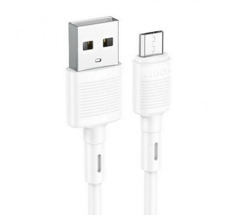 Кабель  USB - MicroUSB Hoco X 83 1.0 m,2.4A, White,коробочка Силикон