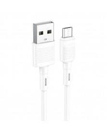 Кабель  USB - MicroUSB Hoco X 83 1.0 m,2.4A, White,коробочка Силикон..