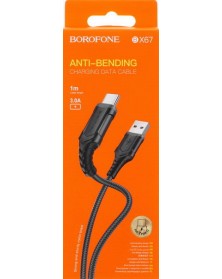 Кабель  USB - Type C Borofone BX 67 1.0 m,3.0A Black,коробочка Ткань..