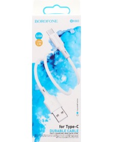 Кабель  USB - Type C Borofone BX 80 1.0 m,2.4A White, коробочка Силикон.. Кабель  USB - Type C Borofone BX 80 1.0 m,2.4A White, коробочка Силикон..
