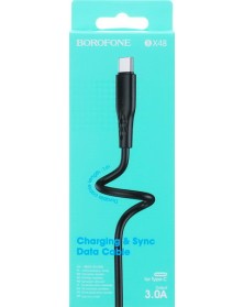 Кабель  USB - Type C Borofone BX 48 1.0 m,3.0A Black,коробочка Пластик..