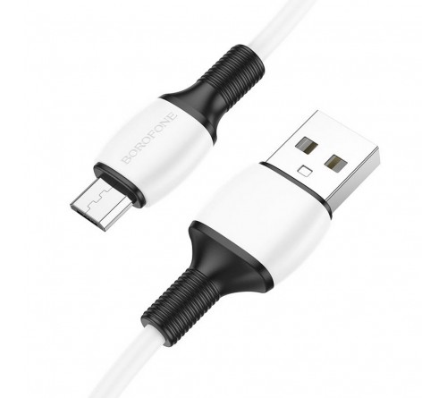 Кабель  USB - MicroUSB Borofone BX 84 1.0 m,2.4A White,коробочка Пластик