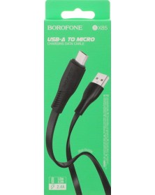 Кабель  USB - MicroUSB Borofone BX 85 1.0 m,2.4A Black,коробочка Пластик..