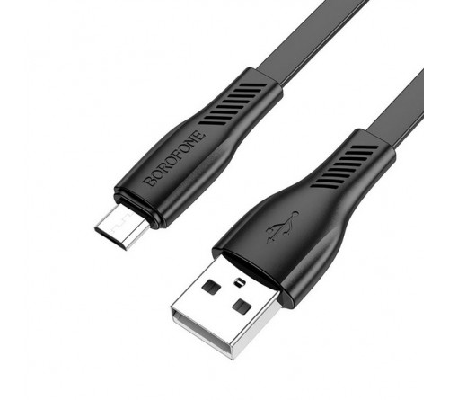 Кабель  USB - MicroUSB Borofone BX 85 1.0 m,2.4A Black,коробочка Пластик
