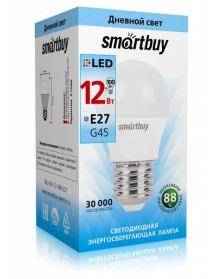 Лампа светодиодная SmartBuy (LED) G45-  12W-4000K E27 Днвной свет Глоб..