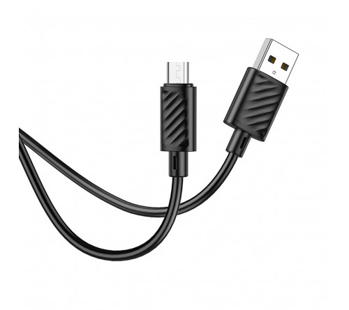 Кабель  USB - MicroUSB Hoco X 88 1.0 m,2.4A, Black,коробочка Пластик