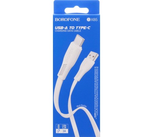 Кабель  USB - Type C Borofone BX 85 1.0 m,3.0A White,коробочка Пластик