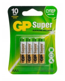 Батарейка GP SUPER       LR03  Alkaline  (  4BL) (40)(320)..