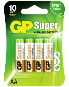 Батарейка GP SUPER       LR6  Alkaline  (  4BL) (40)(320)..
