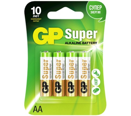 Батарейка GP SUPER       LR6  Alkaline  (  4BL) (40)(320)