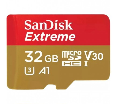 Карта памяти  MicroSDHC     32Gb (Class  10)  Sandisk  без Адаптера Extreme UHS-1 A1 V30 U3 100/60MB/s
