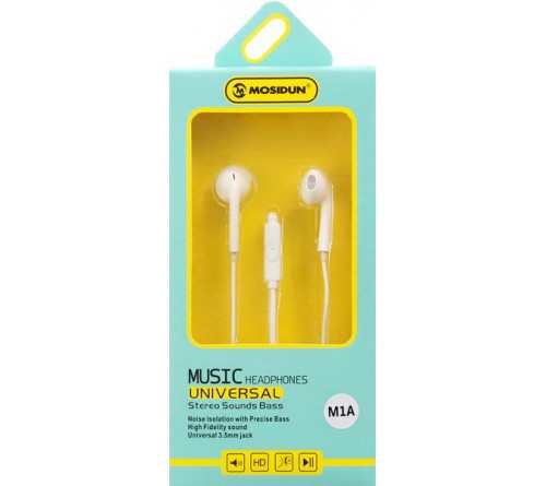 Гарнитура Mosidun M   1A                   (EarPods     )             (10) White  HiFi ДУ