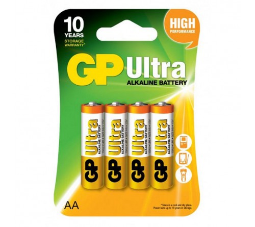 Батарейка GP ULTRA       LR6  Alkaline  1,5 V   (  4BL) (40)(320)