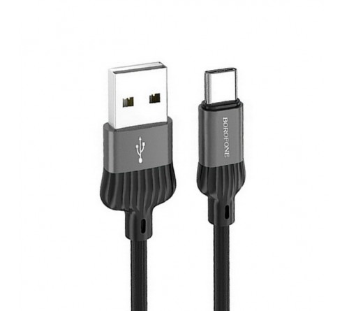 Кабель  USB - Type C Borofone BX 28 1.0 m,2.1A Grey,коробочка Силикон