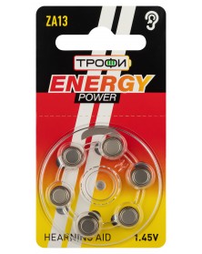 Батарейка ТРОФИ   ZA13-6BL ENERGY POWER Hearing Aid PR48,AC13,DA13  (60/300..