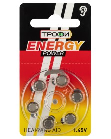 Батарейка ТРОФИ   ZA675-6BL ENERGY POWER Hearing Aid AC675,DA675  (60/300)