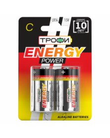 Батарейка ТРОФИ           LR-14  ENERGY POWER Alkaline (2BL)(12)(96)..