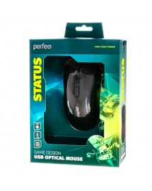 Мышь Perfeo  Status                        (USB, 6400dpi,Optical) Black Игр..