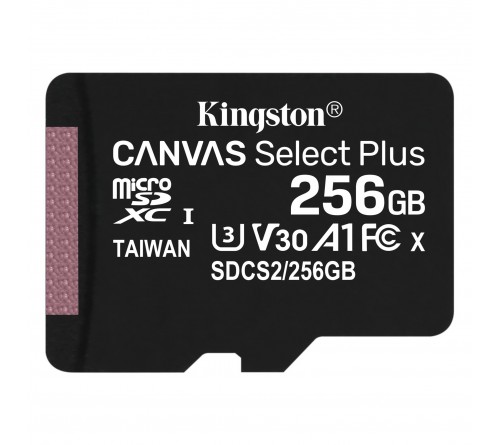 Карта памяти  MicroSDXC   256Gb (Class  10)  Kingston UHS-1 U1  без Адаптера Canvas Select Plus A1 100Mb/s 