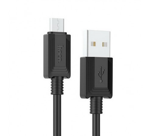 Кабель  USB - MicroUSB Hoco X 73 1.0 m,2.4A, Black,коробочка Силикон