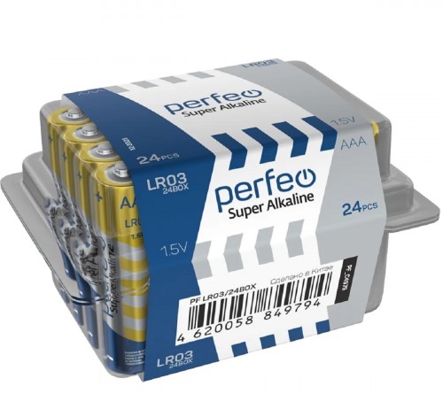 Батарейка PERFEO          LR03  Alkaline  (24)(120)  Plastic Box 24  Super Alkaline 