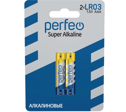 Батарейка PERFEO          LR03  Alkaline  (  2BL)(60)(240)  Super Alkaline  