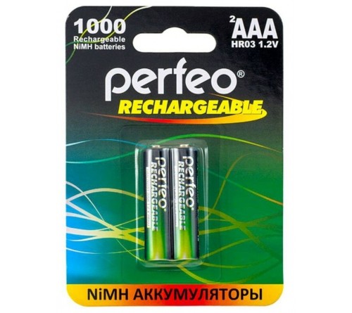 Аккумулятор PERFEO      R03 AAA BL2 NI-MH 1000mAh  1.2v (2/20)