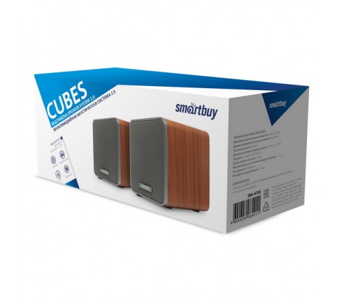 Колонки Smart Buy (SBA 4700)                2.0 (2*   3W)  Cubes/Кубики Дерево, Brown питание 5V или от USB Супер Звук