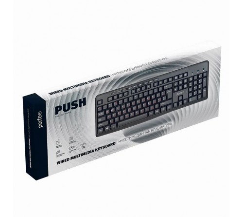 Клавиатура Perfeo  Push                                    (USB,M-M) Black (PF_A4796)