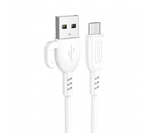 Кабель  USB - MicroUSB Borofone BX 91 1.0 m,2.4A White,коробочка 