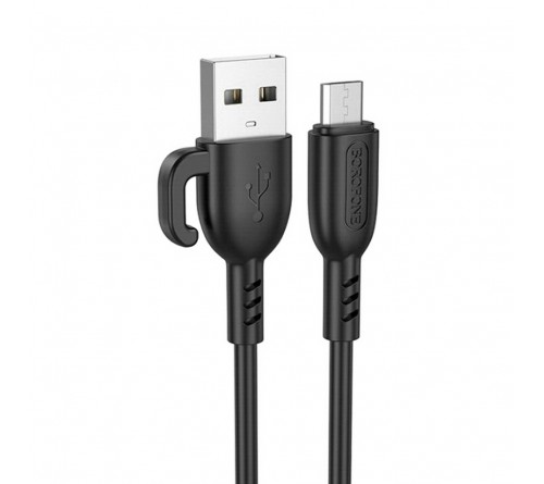 Кабель  USB - MicroUSB Borofone BX 91 1.0 m,2.4A Black,коробочка 