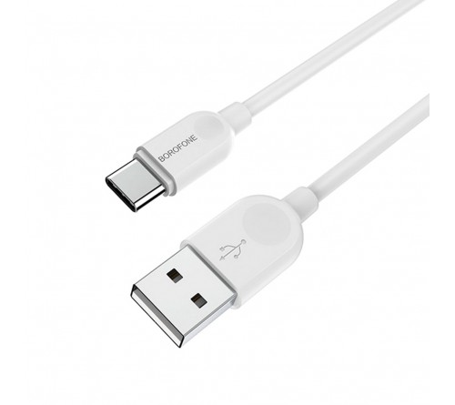 Кабель  USB - Type C Borofone BX 14 3.0 m,3.0A White,коробочка Силикон