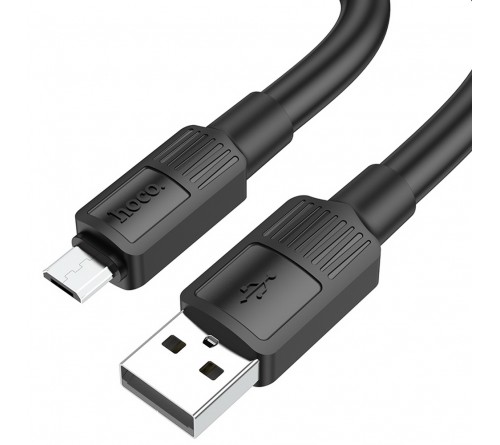 Кабель  USB - MicroUSB Hoco X 84 1.0 m,2.4A, Black,коробочка Пластик